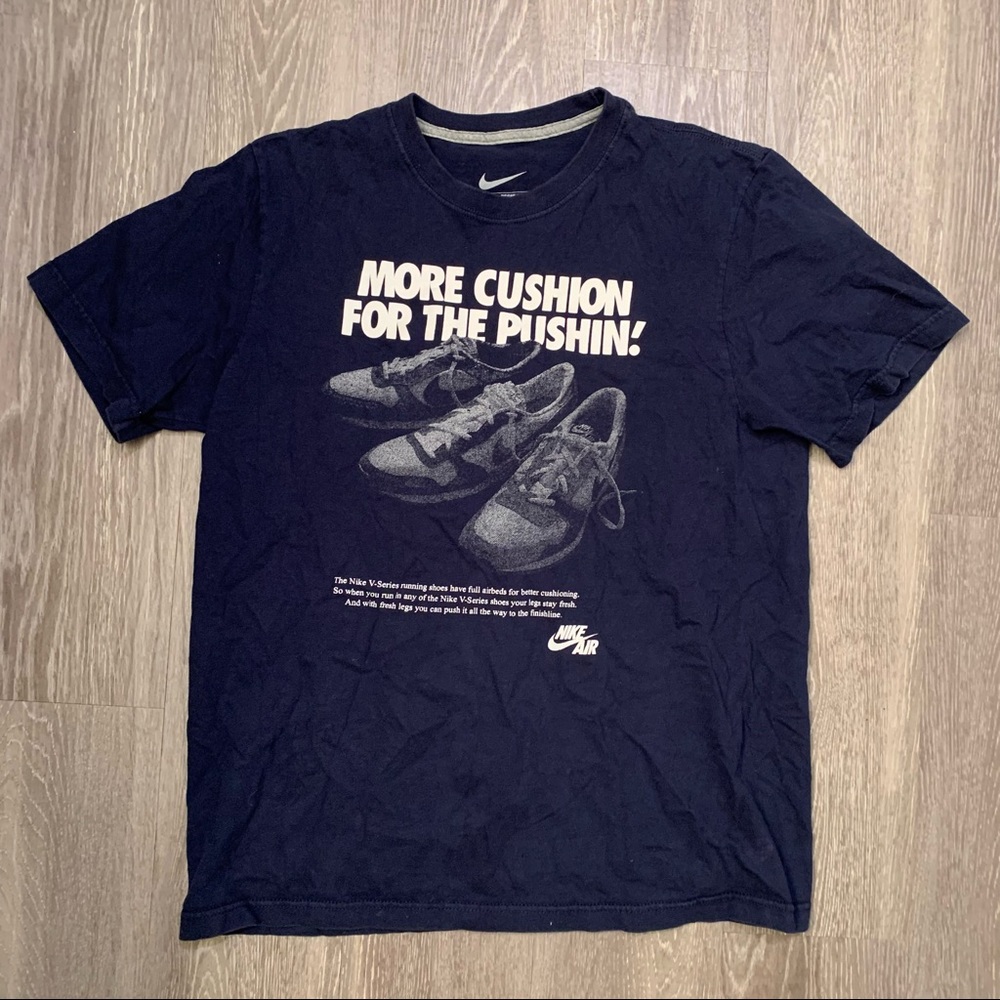 Nike Air “More Cushin For The Pushin!” Retro Running Shoes Tee Men’s Size Medium